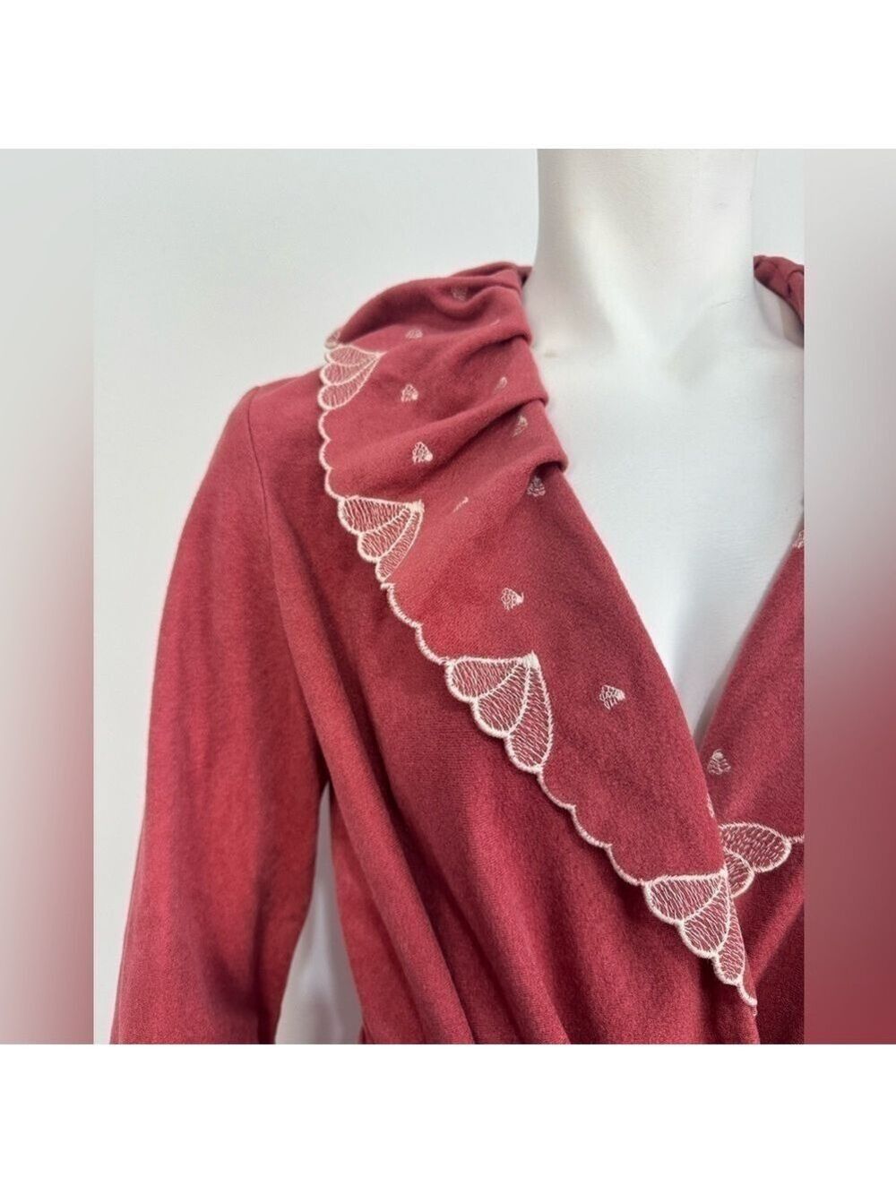 Vintage Diamond Tea Gown 70’s Embroidered Robe Sz Medium - Picture 4 of 15